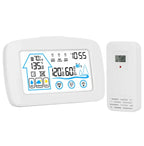 Wireless Weather Station With Clock 196FT Range Indoor And Outdoor Thermometer